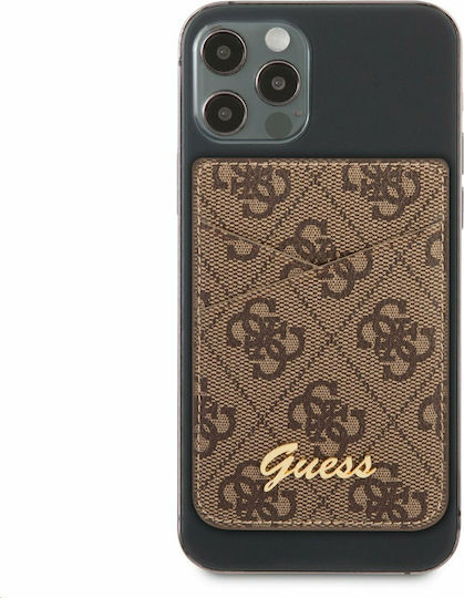 Guess MagSafe Θήκη Καρτών σε Καφέ χρώμα