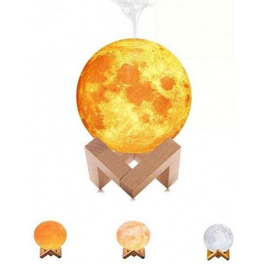 Ανάγλυφο Φωτιστικό Αφής Υγραντήρας 3D Moon Lamp LED Λευκό