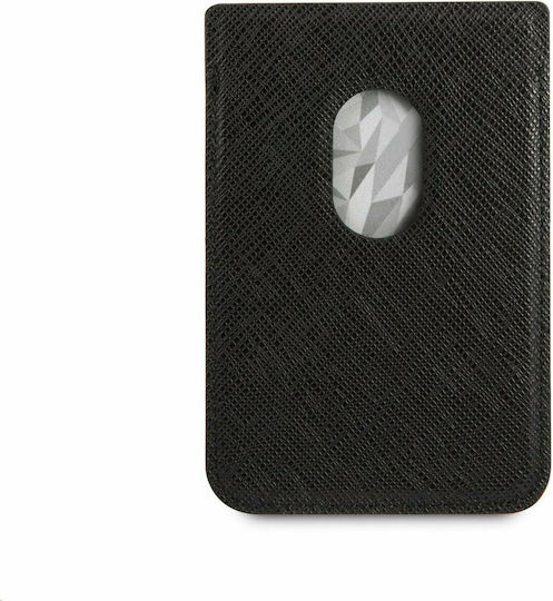 Guess MagSafe Kartenetui Saffiano in Schwarz Farbe