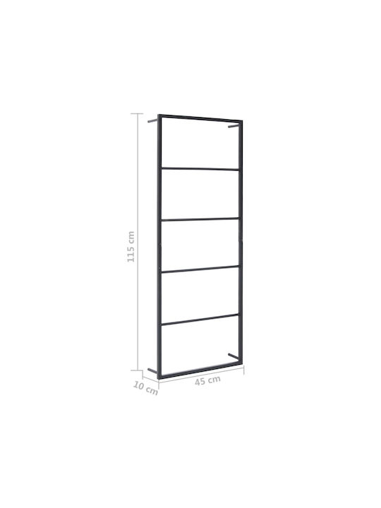 vidaXL Σκάλα Μπάνιου 6 Θέσεων Επιτοίχια ​115x115cm Μαύρη