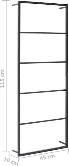 vidaXL Wall-Mounted Bathroom Ladder with 6 Positions ​115x115cm Black
