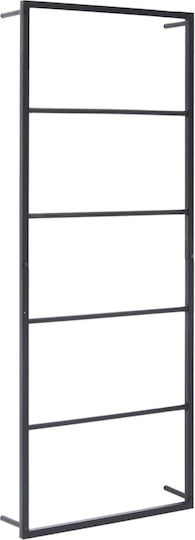 vidaXL Σκάλα Μπάνιου 6 Θέσεων Επιτοίχια ​115x115cm Μαύρη