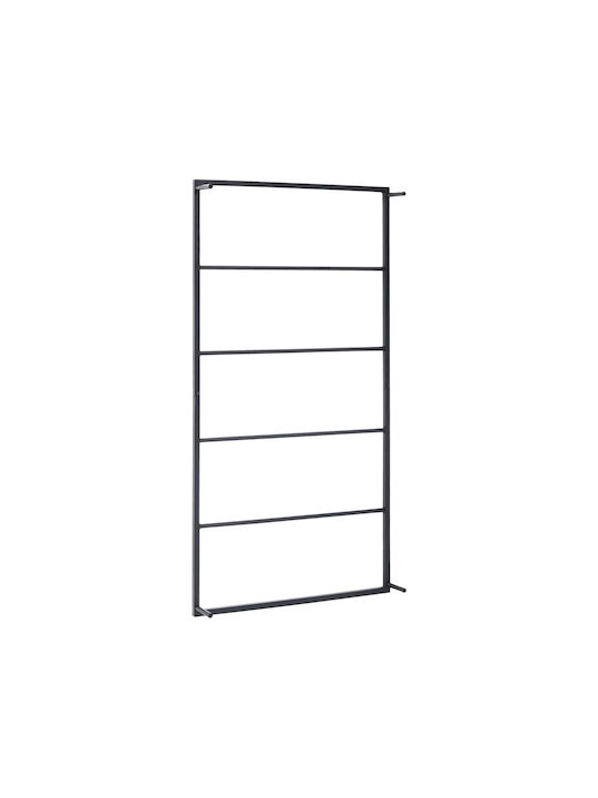 vidaXL Σκάλα Μπάνιου 6 Θέσεων Επιτοίχια ​60x116cm Μαύρη