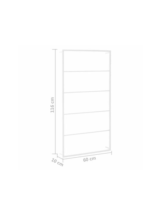 vidaXL Towel Holder White White 60 Wall-Mounted Bathroom Ladder with 6 Positions ​60x116cm White