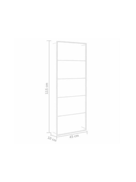 vidaXL Wall-Mounted Bathroom Ladder with 6 Positions ​45x115cm White