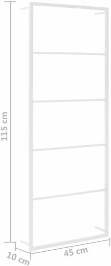 vidaXL Wall-Mounted Bathroom Ladder with 6 Positions ​45x115cm White