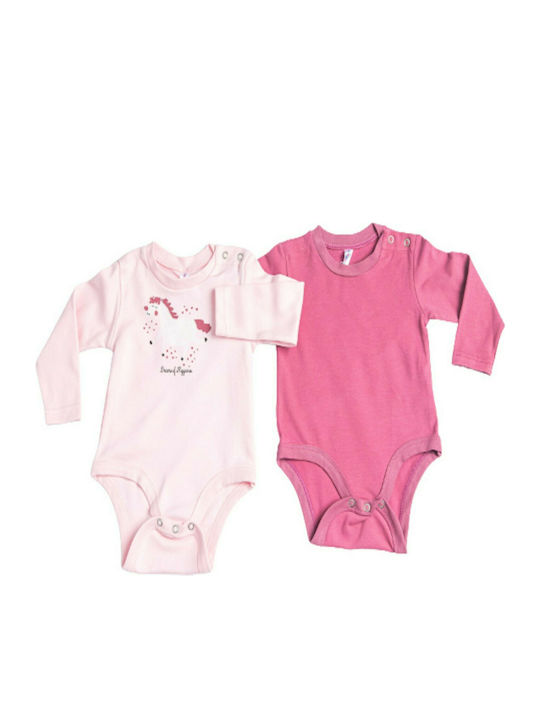 Dreams by Joyce Happiness Baby Bodysuit Underwear Set Long-Sleeved Pink