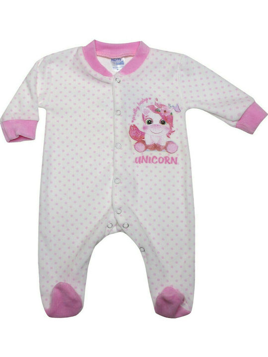 Pretty Baby Set Body pentru Bebeluși Mânecă lungă Catifea Ecru