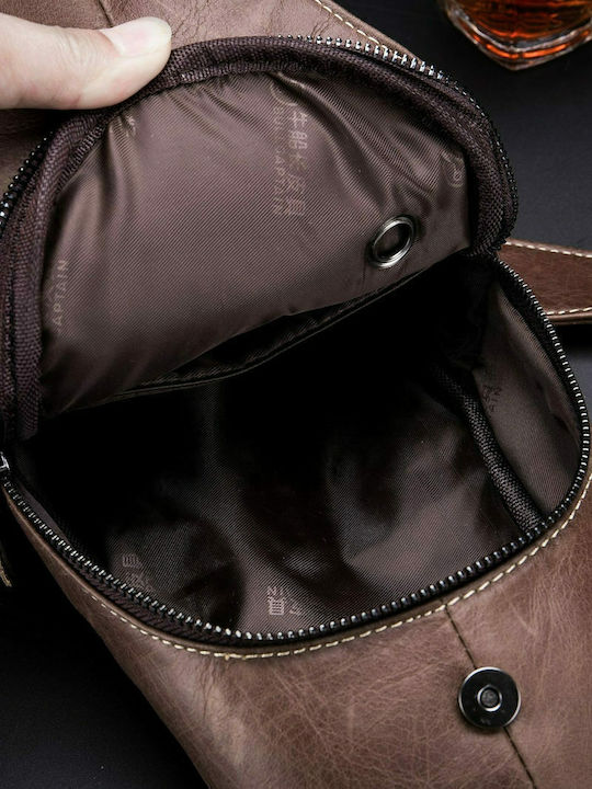 XB 130 Leather Men's Sling Bag Brown
