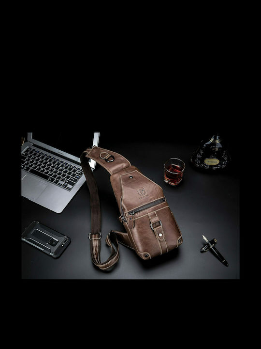 XB 130 Leather Men's Sling Bag Brown