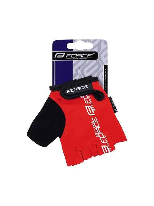 Force Kids Fingerless Gloves for Road Bike Red