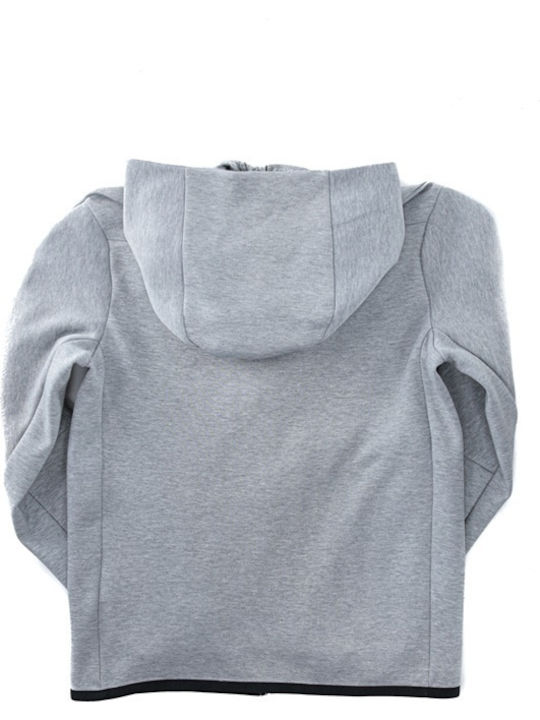 Fleece Kinder-Sweatshirt Strickjacke mit Kapuze und Taschen Grau Sportswear Tech
