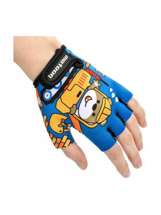 Meteor Teddy Builder Κοντά Παιδικά Γάντια Ποδηλασίας Πολύχρωμα