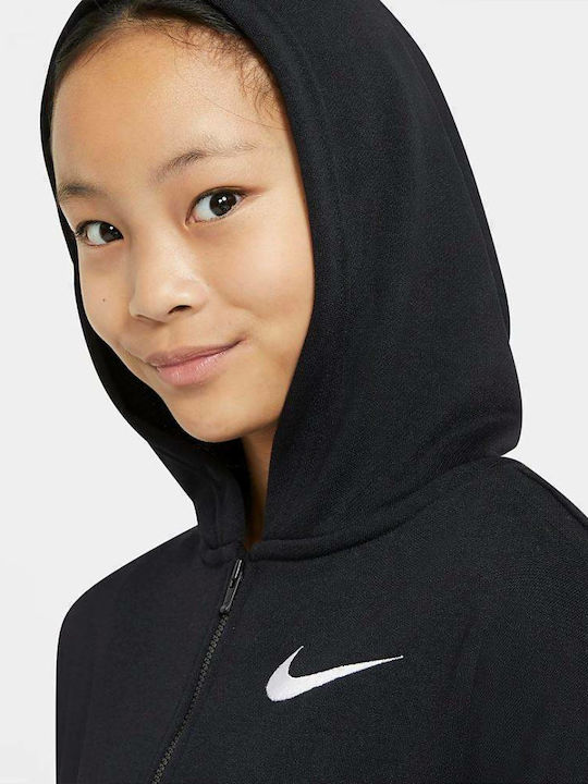 Αθλητική Παιδική Ζακέτα Φούτερ Dri-Fit με Κουκούλα Μαύρη STUDIO