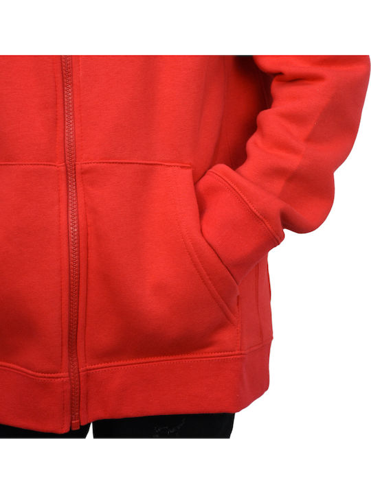 Athletic Kids Sweatshirt Cardigan Cotton with Hood Red Park 20