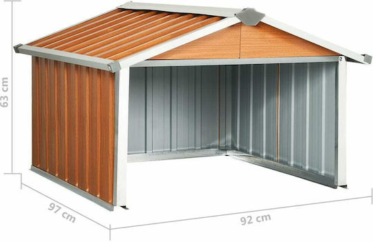 vidaXL Στέγαστρο Χλοοκοπτικού Καφέ 92x97x63cm από Γαλβανισμένο Ατσάλι 150910