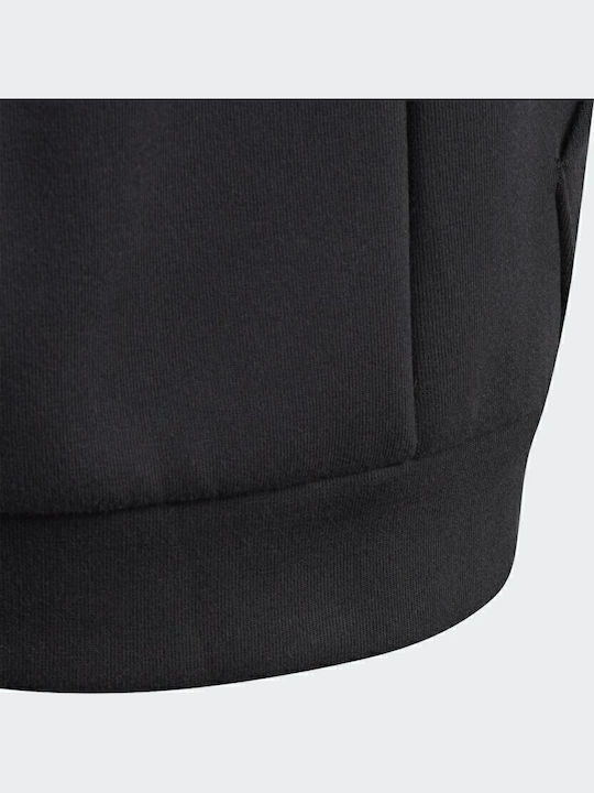 Kids Sweatshirt Cardigan with Hood and Pockets Black 3-Stripes