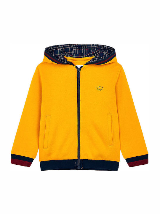 Kids Sweatshirt Cardigan Cotton with Hood Yellow