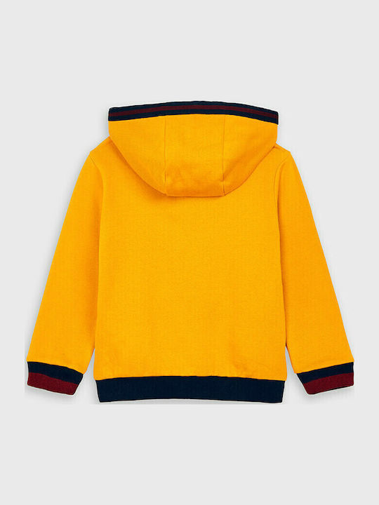 Kids Sweatshirt Cardigan Cotton with Hood Yellow