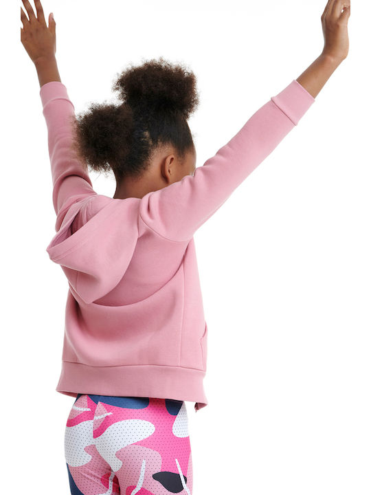 Athletic Kids Sweatshirt Cardigan with Hood Pink 1202-701022