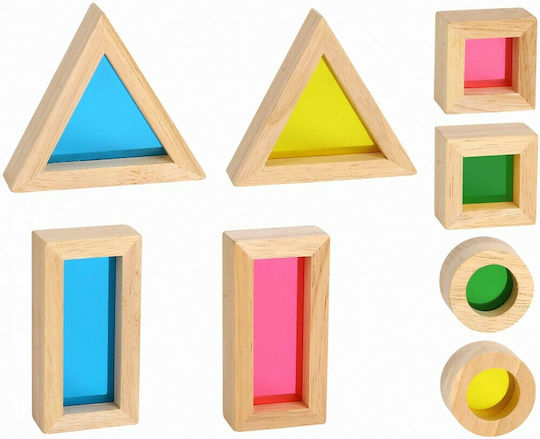 Tooky Toys Дървени Конструктори В Смесени Цветове За 2+ Години 8 Бройки