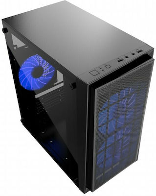 Gembird Fornax 950 Gaming Midi Tower Computer Case with Window Panel Blue