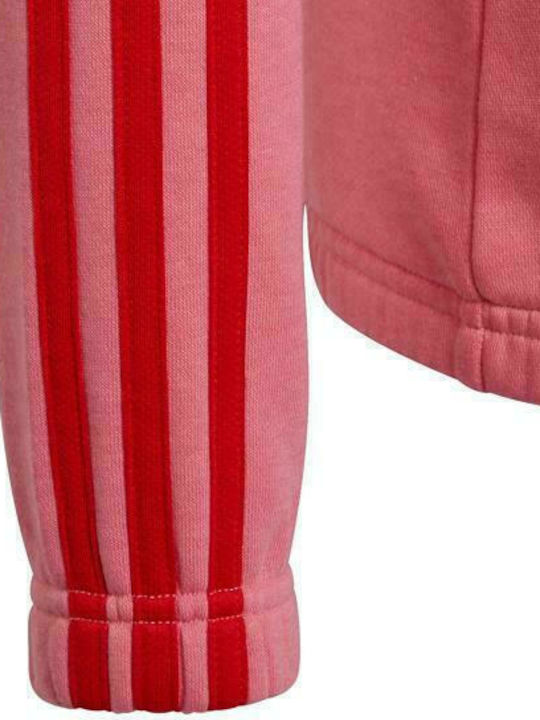 Sport Hanorac pentru copii De bumbac cu Glugă Roz Essentials 3-Stripes