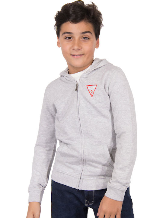 Παιδική Ζακέτα Φούτερ Fleece με Κουκούλα Γκρι Active