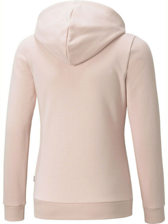 Puma Girls Athleisure Hooded Sweatshirt Essentials with Zipper Pink