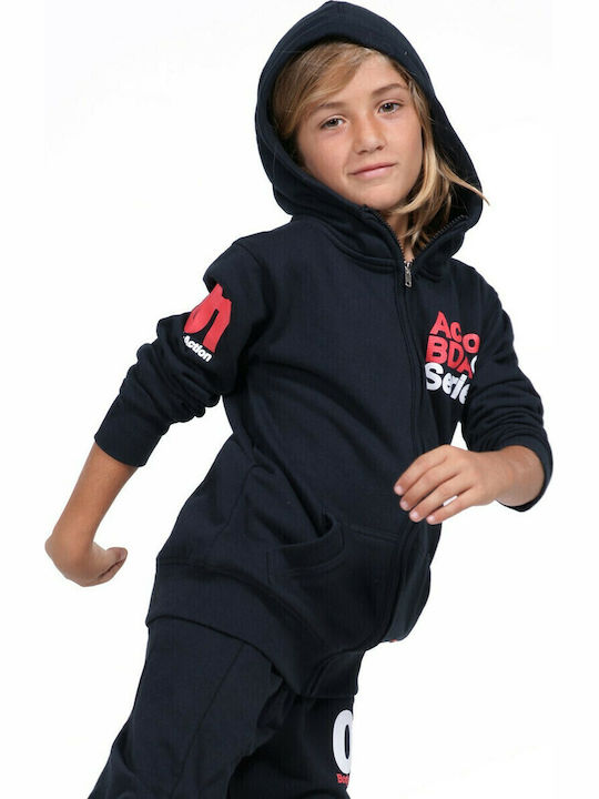 Kinder-Sweatshirts & Hoodies Strickjacken mit Kapuze und Taschen Schwarz