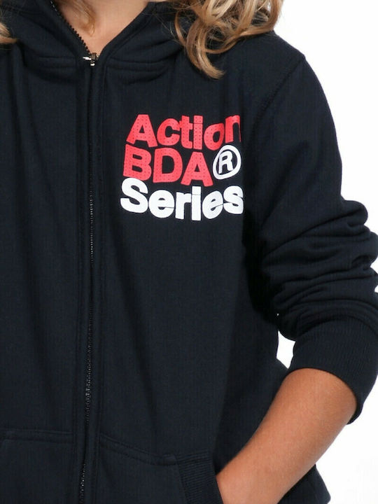 Kinder-Sweatshirts & Hoodies Strickjacken mit Kapuze und Taschen Schwarz