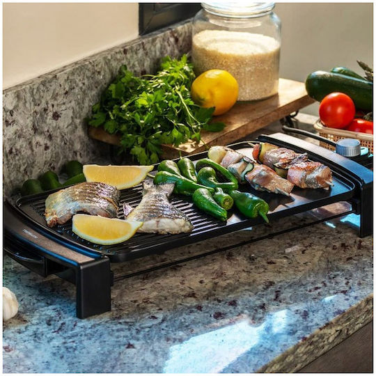 Cecotec Tasty & Grill 2500 Επιτραπέζια Ηλεκτρική Ψησταριά Αλουμινίου Λείας και Αυλακωτής Πλάκας 2150W με Ρυθμιζόμενο Θερμοστάτη 45x25εκ.