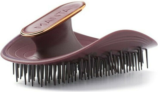 Manta Healthy Hair Brush Ultra Gentle Гребен Коса за Разплитане Бордо