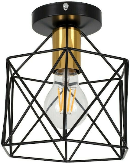 GloboStar Tron Ceiling Mount Light 18cm Black with Socket E27