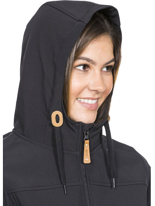 Kristen Lang Damen Parka Jacke mit pelziger Kapuze für Winter Schwarz