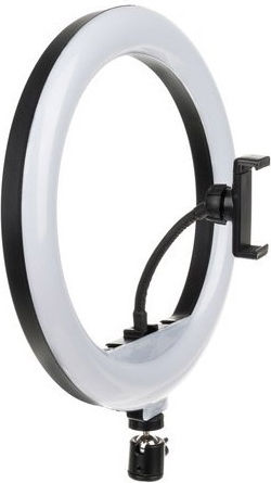 Ringlicht LED USB Tripod 1,6m Ringlicht 26cm 2500 - 4500K mit Bodenstativ und Handyhalter
