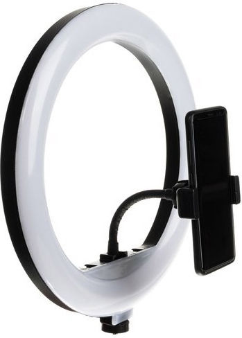 Ringlicht LED USB Tripod 1,6m Ringlicht 26cm 2500 - 4500K mit Bodenstativ und Handyhalter