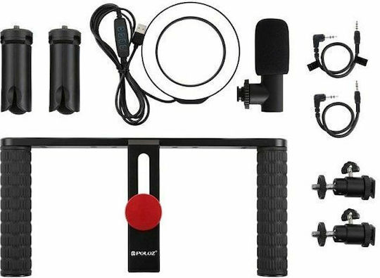 Puluz Led & Microphone Ring Lights 12cm 3200 - 6500K with Desktop Stand and Mobile Phone Holder