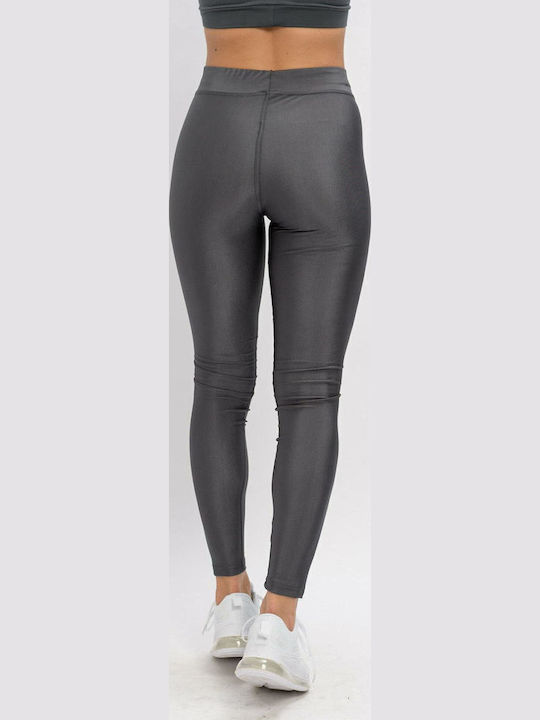 Women's Long Training Legging Shiny Gray