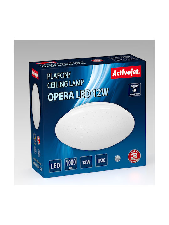 Active Jet AJE-OPERA Classic Plastic Ceiling Light with Integrated LED 26.2pcs White AJE-OPERA 12W