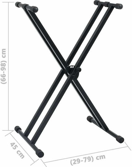 vidaXL Set Keyboard Stand with Double Leg and Stool Stand Floor for Keyboards