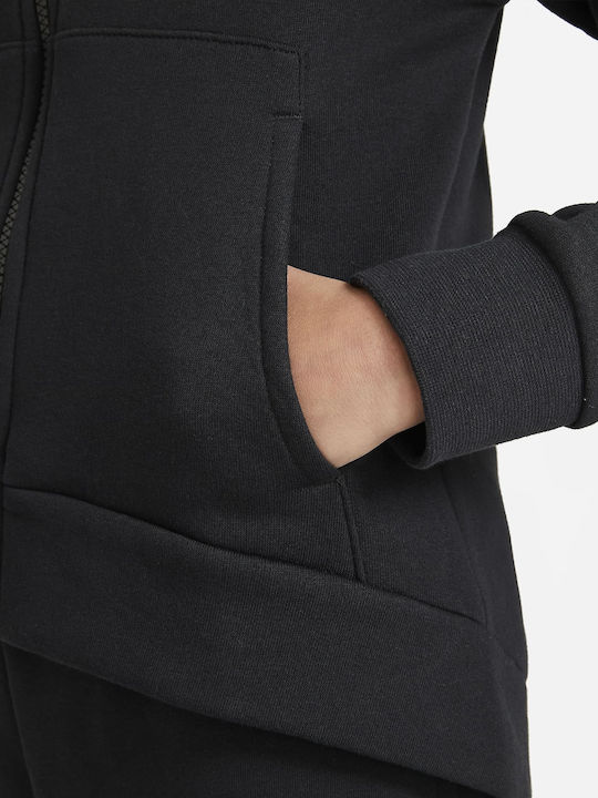 Athletic Kids Cardigan Cotton with Hood Black Sportswear Club