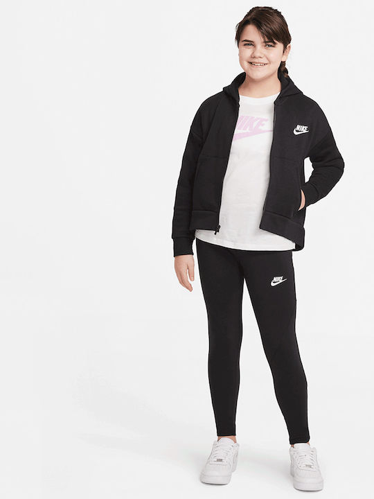 Athletic Kids Cardigan Cotton with Hood Black Sportswear Club
