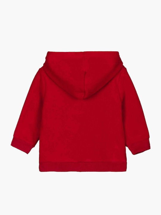 Παιδική Ζακέτα Fleece με Κουκούλα Κόκκινη
