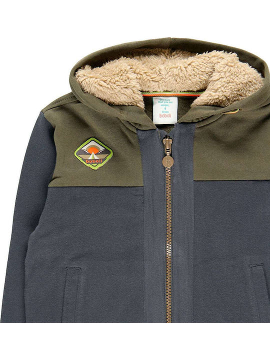 Παιδική Ζακέτα Φούτερ Fleece με Κουκούλα Γκρι