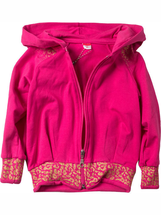 Joyce Girls Hooded Sweatshirt with Zipper Fuchsia