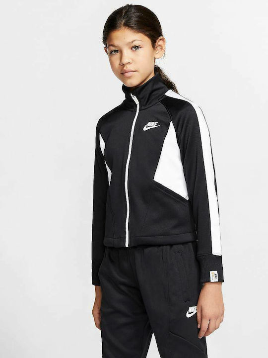Athletic Kids Cardigan Knitted Black Sportswear Heritage