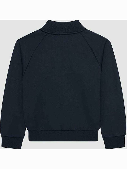 Kids Sweatshirt Cardigan Cropped with Pockets Black Margreti