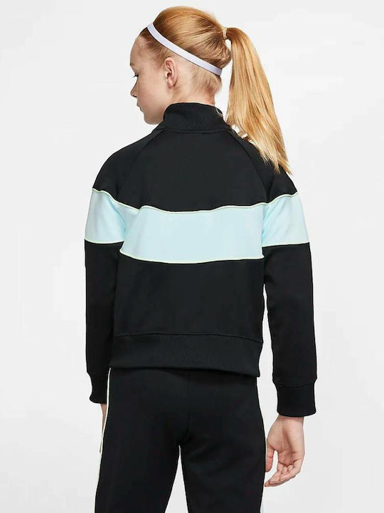 Athletic Kids Sweatshirt Cardigan Knitted with Hood Black Sportswear Heritage