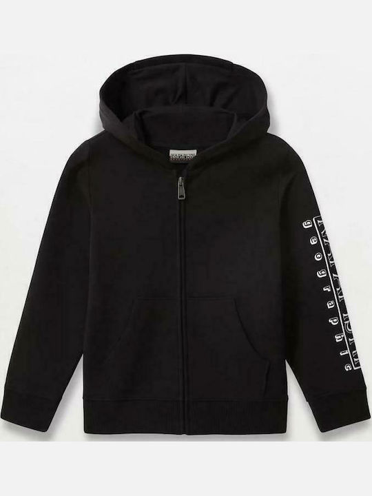 Kids Sweatshirt Cardigan with Hood Black K Boli